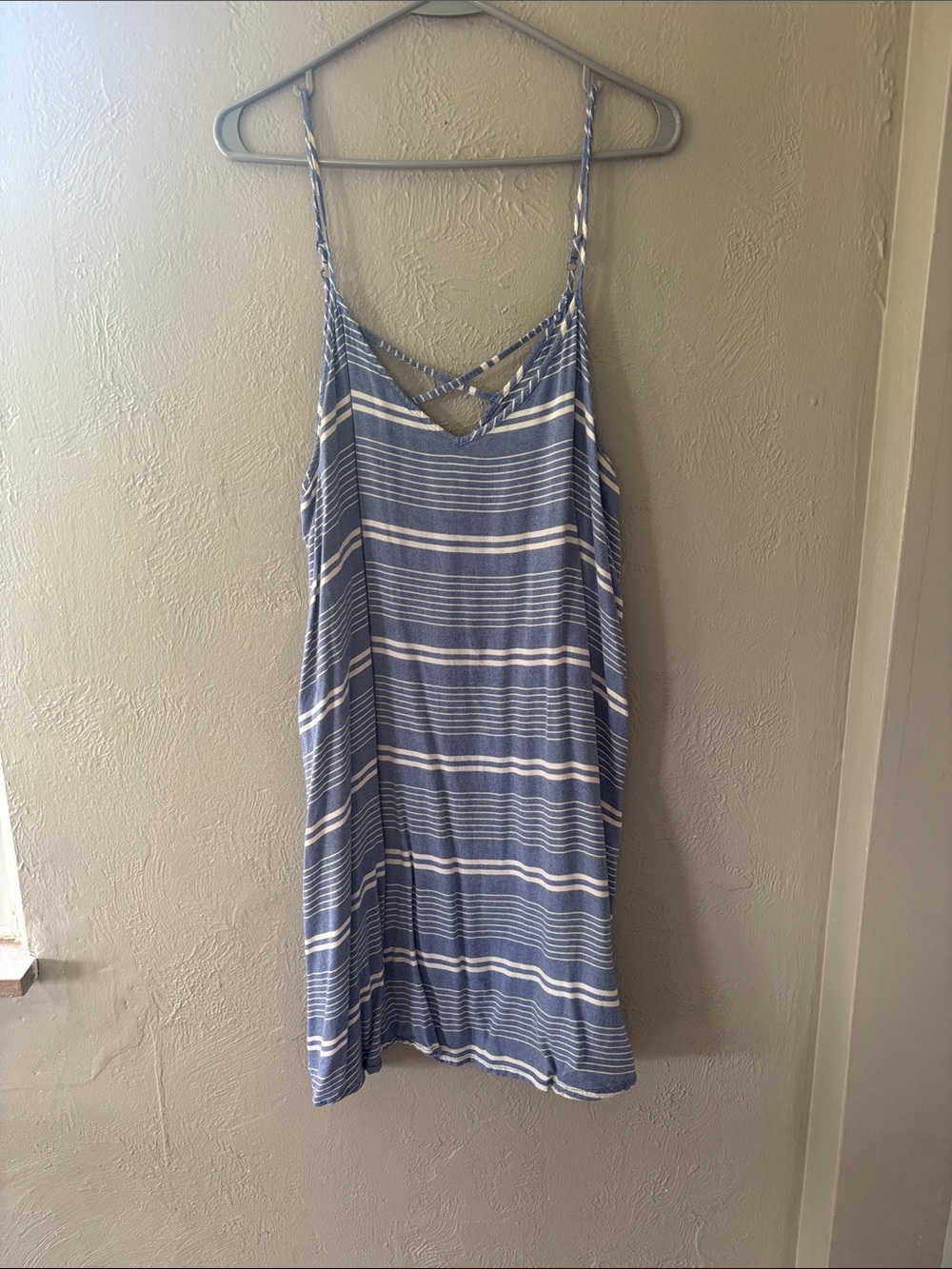 SO Blue and White Striped Midi Dress